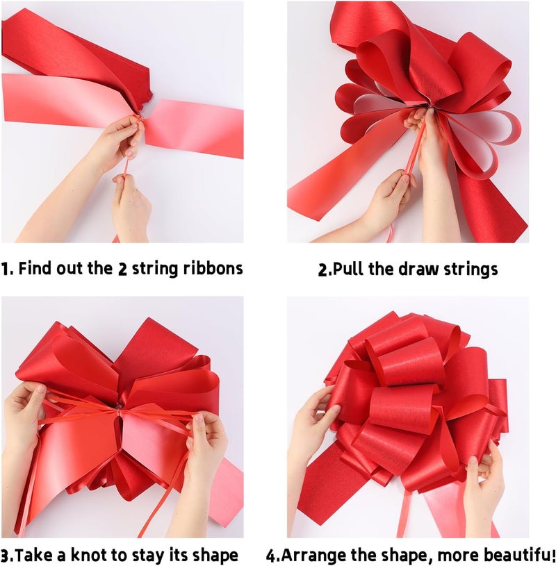 HCHENBOW 14 Inch Big Red Bow,1Pcs Big Bow for Present,Big Gift Bow for Appliances,Bikes,Table Decorations and Party Events Decoration - Image 3